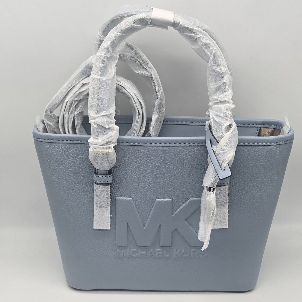 Michael Kors Jet Set travel XS Carryall Convertible Top Zip Tote Pale Blue